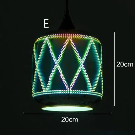 3D Glass Lampshade Creative Fireworks Pendant Light