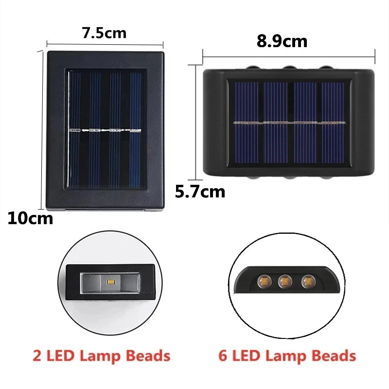 Solar LED Outdoor Light Solar Lighting Sensor Lamp Streetlights Exterior Garden Decoration Garland Waterproof Solar Wall Light