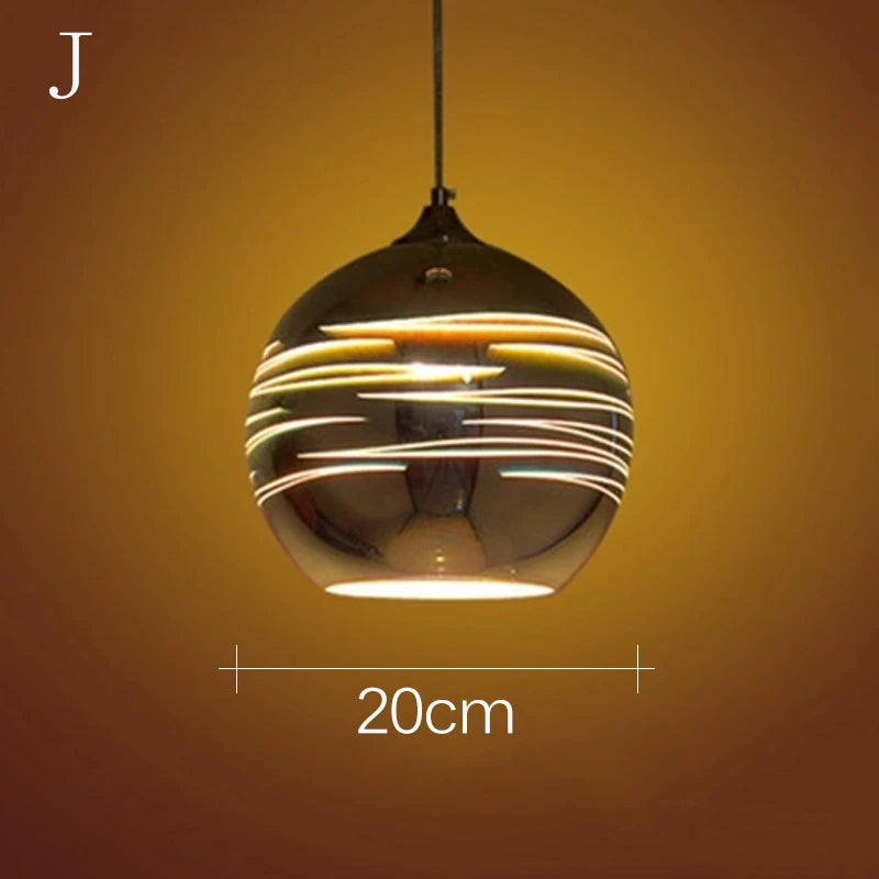 3D Glass Lampshade Creative Fireworks Pendant Light