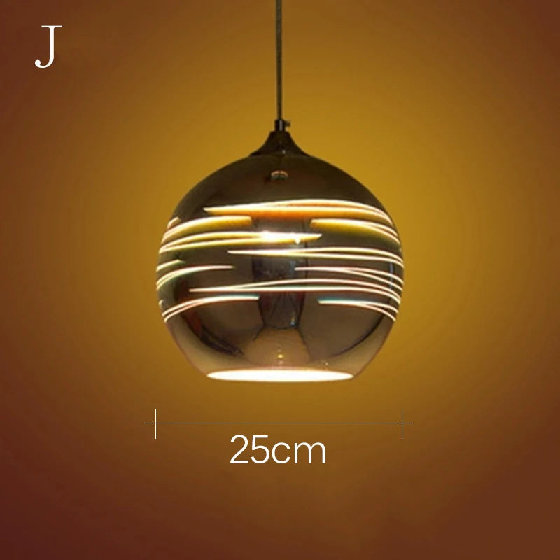 3D Glass Lampshade Creative Fireworks Pendant Light