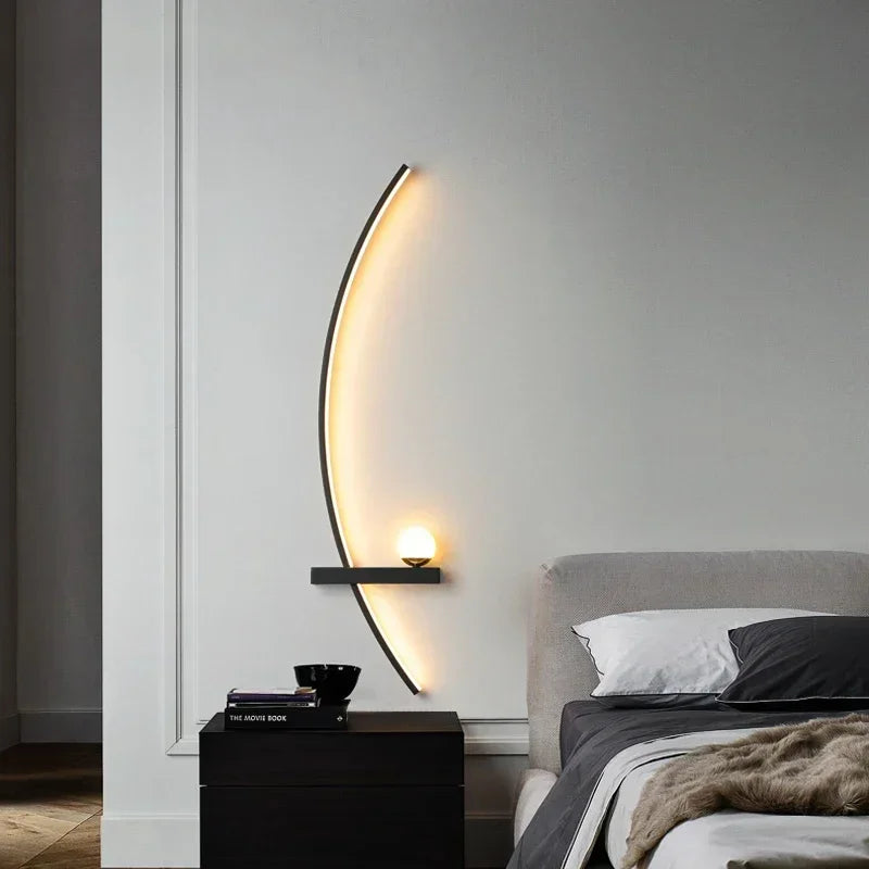 Modern LED Wall Lamp Stripes Wall Sconce for Bedroom Bedside Living Room Study Stairs Home Decor Indoor Lighting Fixture Luster