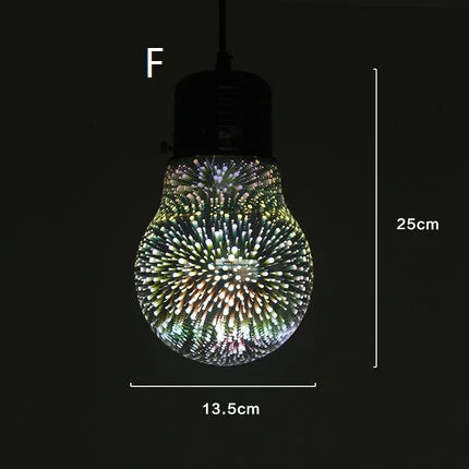 3D Glass Lampshade Creative Fireworks Pendant Light