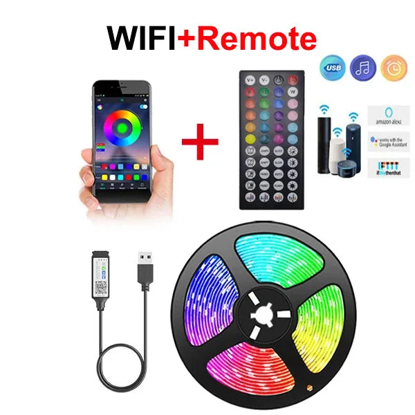 30M/20M Led Strip Lights Music Sync Color Changing RGB with Remote App Control