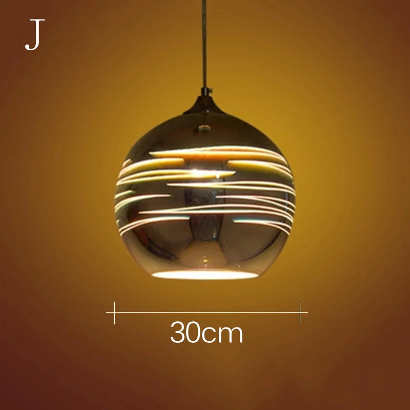 3D Glass Lampshade Creative Fireworks Pendant Light