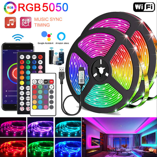 30M/20M Led Strip Lights Music Sync Color Changing RGB with Remote App Control