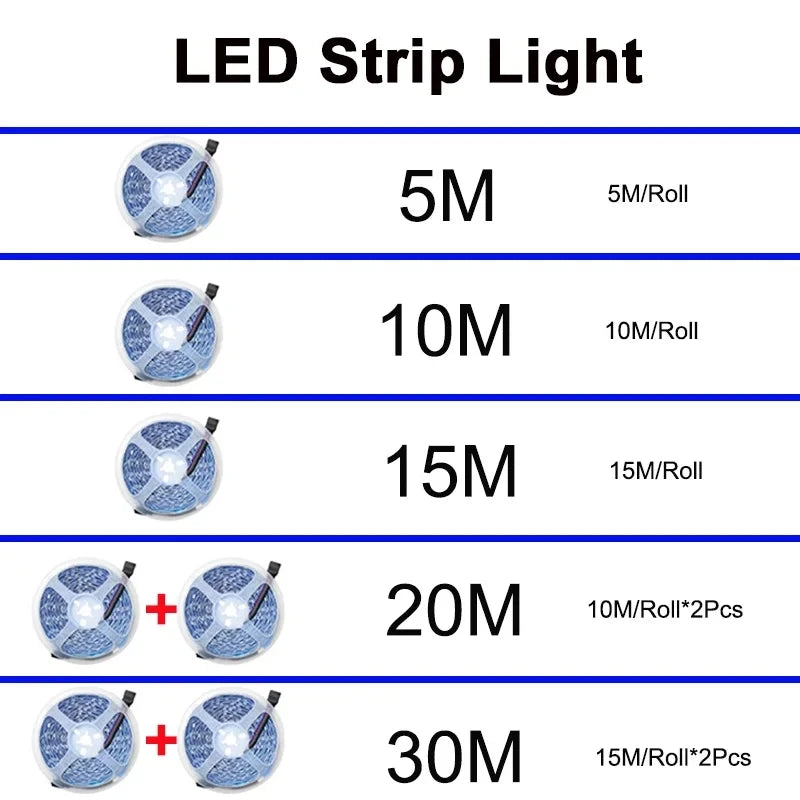 30M/20M Led Strip Lights Music Sync Color Changing RGB with Remote App Control