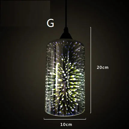 3D Glass Lampshade Creative Fireworks Pendant Light