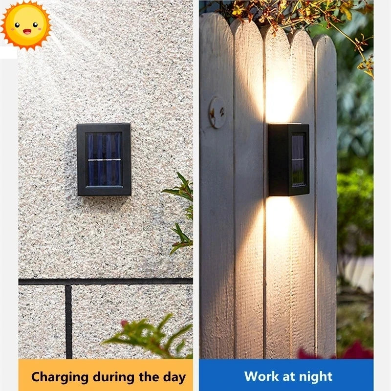 Solar LED Outdoor Light Solar Lighting Sensor Lamp Streetlights Exterior Garden Decoration Garland Waterproof Solar Wall Light