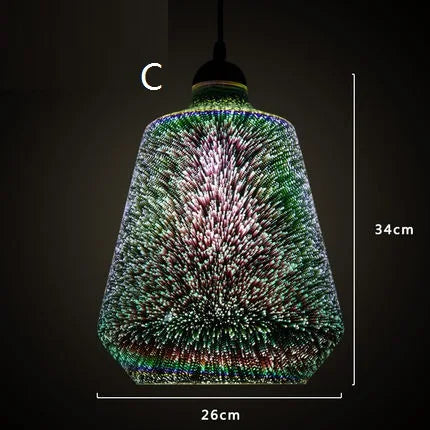 3D Glass Lampshade Creative Fireworks Pendant Light