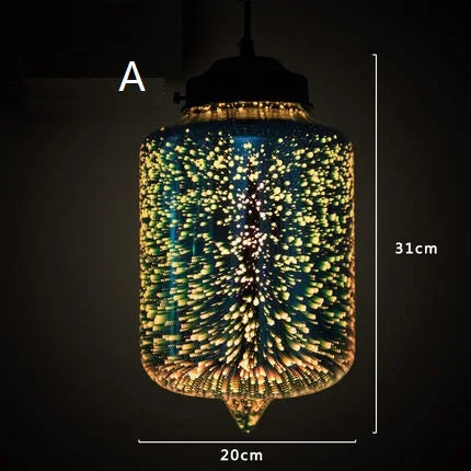 3D Glass Lampshade Creative Fireworks Pendant Light