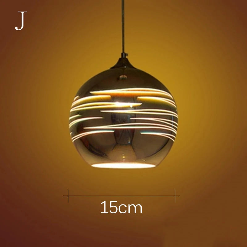 3D Glass Lampshade Creative Fireworks Pendant Light